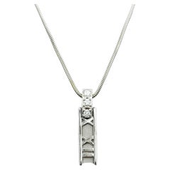Vintage Tiffany & Co. Atlas Collection Vertical Bar Pendant Necklace with Diamonds 