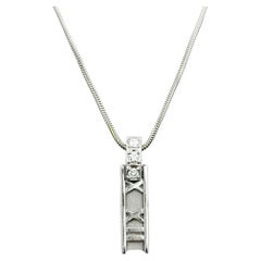 Tiffany & Co. Atlas Collection Vertical Bar Pendant Necklace with Diamonds 