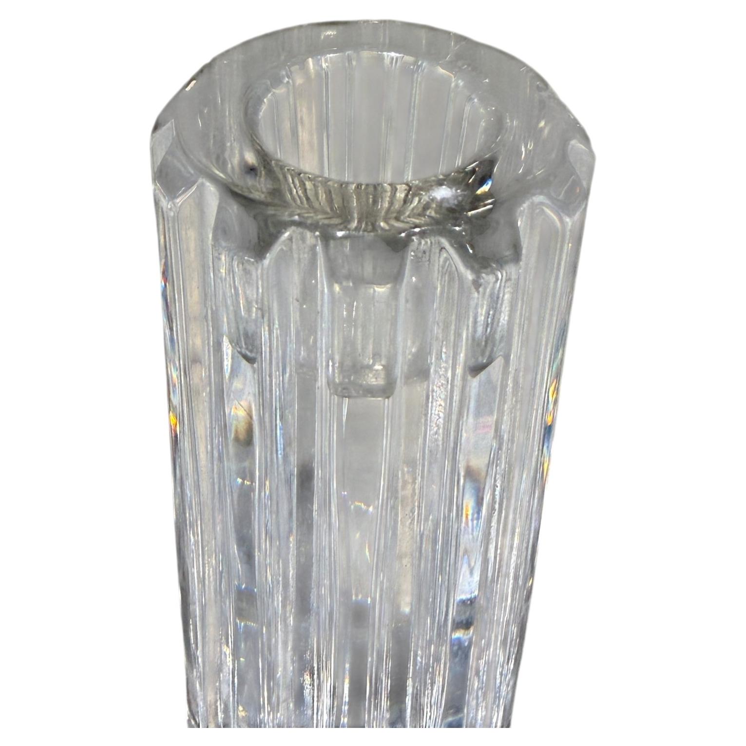 Tiffany & Co. Atlas Crystal Candlestick Holder Vintage Modern