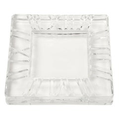 Tiffany & Co. Atlas Crystal Cigar Ashtray Square Roman Numeral Catchall Signed