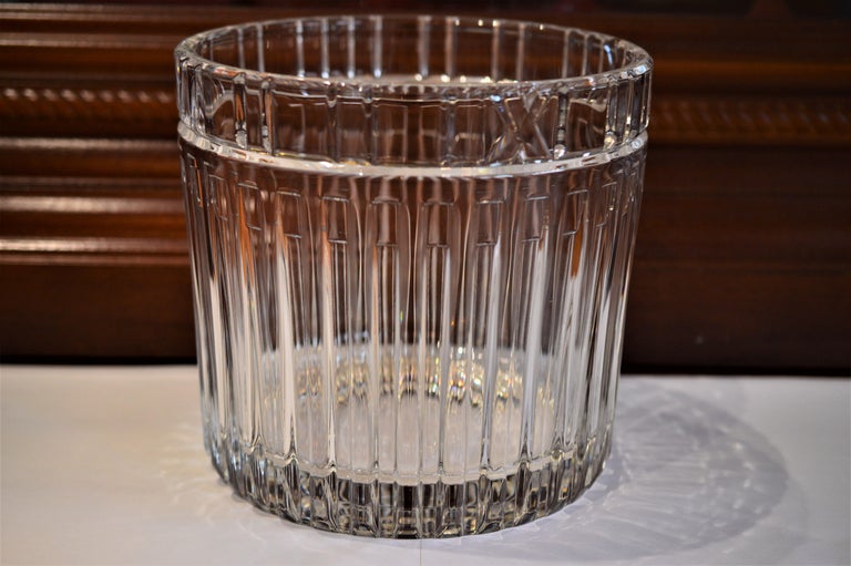 Tiffany and Co. Atlas Crystal Glass Champagne Ice Cooler Bucket at