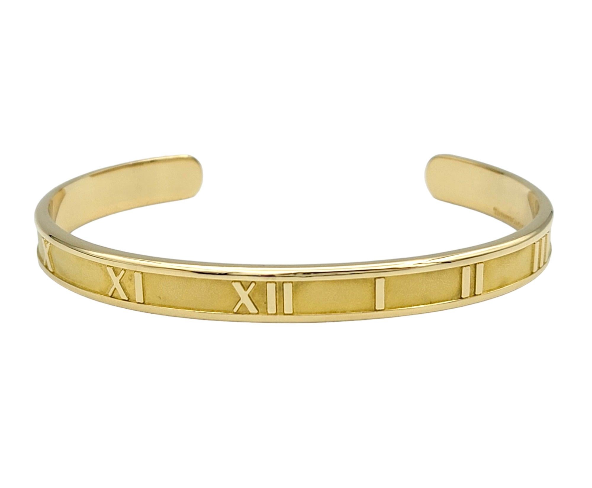 Tiffany & Co. Bracelet manchette Atlas en or jaune 18 carats Excellent état - En vente à Scottsdale, AZ