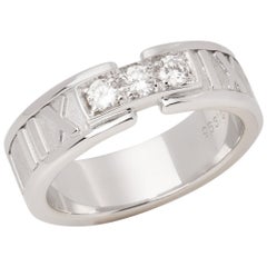 Tiffany & Co. Atlas Diamond 18 Carat White Gold Band Ring