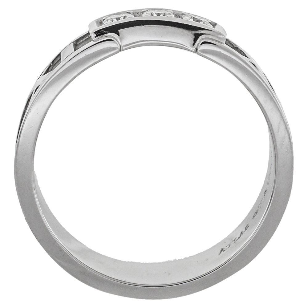 Tiffany & Co. Atlas Diamond 18K White Gold Ring Size 54