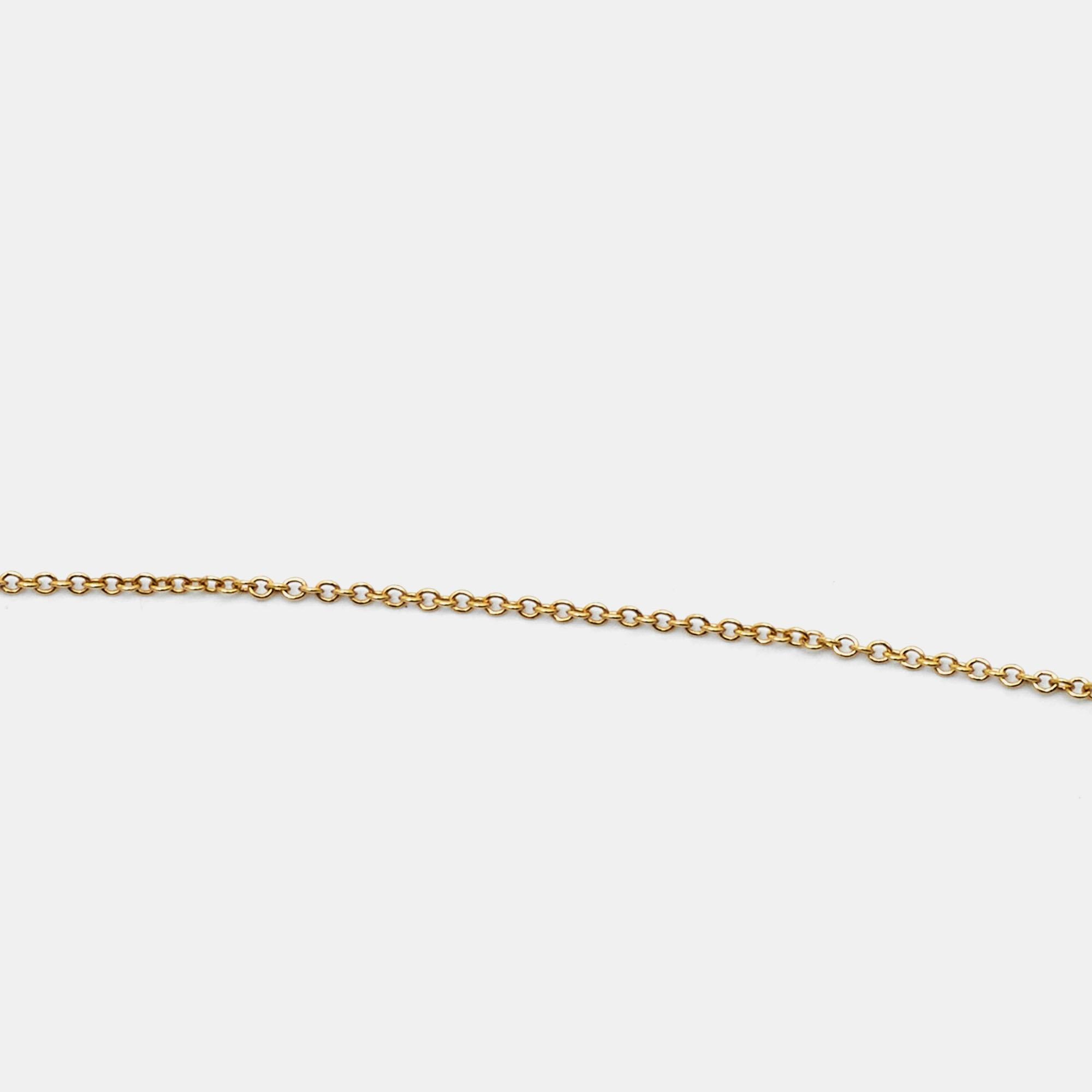 Tiffany & Co. Atlas Diamond 18k Yellow Gold Open Pendant Necklace 1