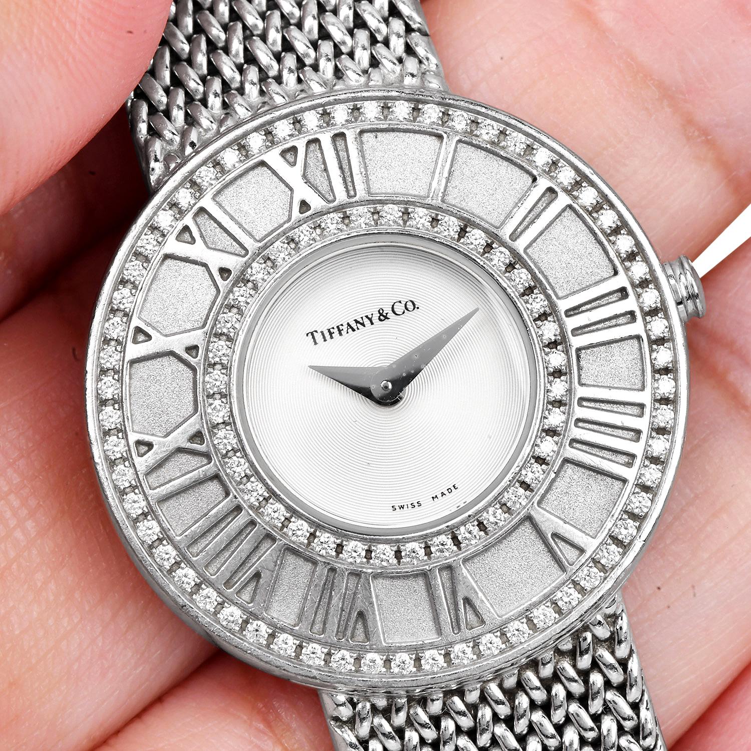 Tiffany & Co. Orologio da donna Atlas Diamond 27 mm in oro 18 carati in vendita 6