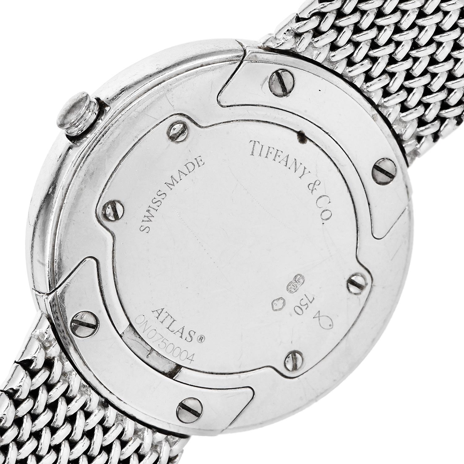Tiffany & Co. Orologio da donna Atlas Diamond 27 mm in oro 18 carati in vendita 4