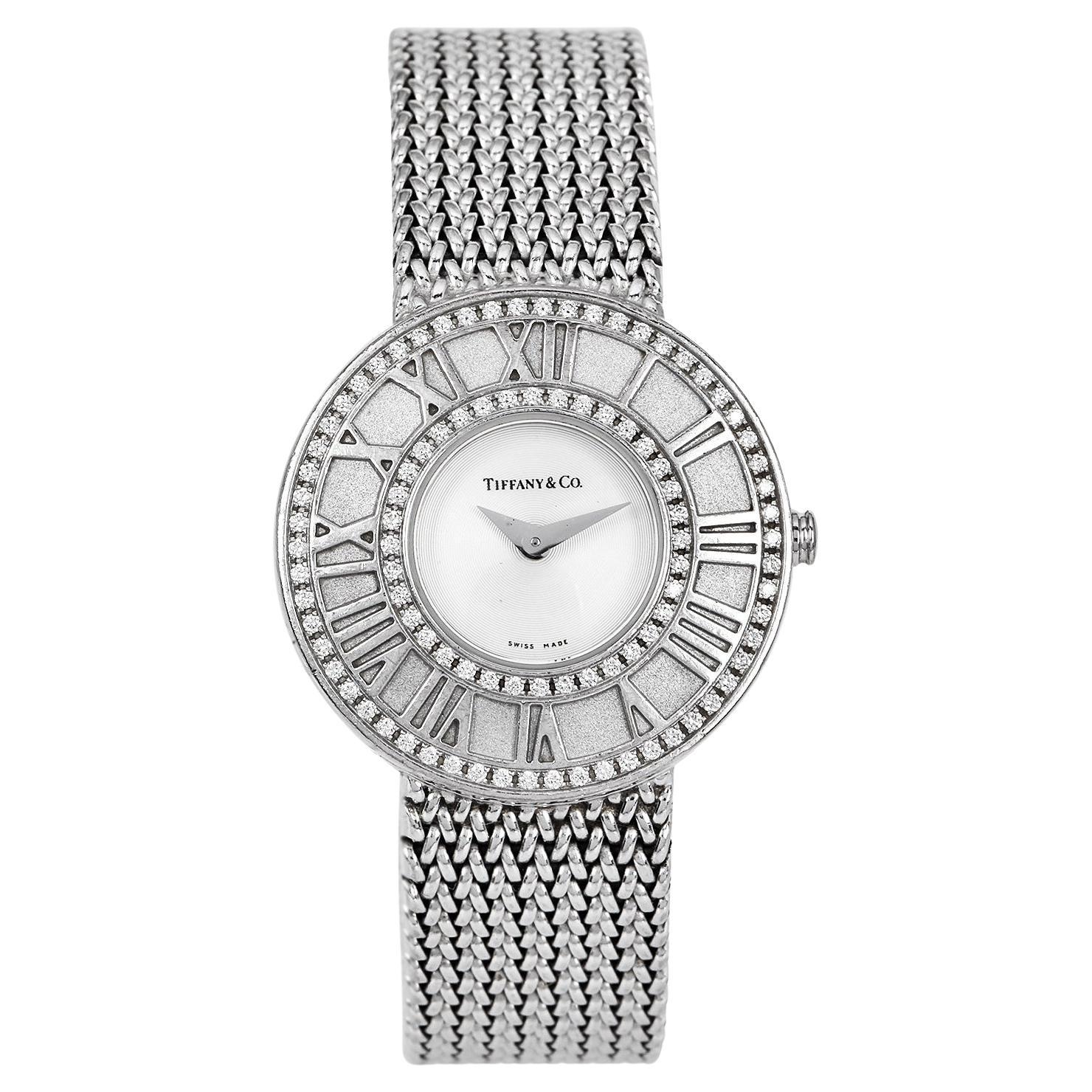 Tiffany & Co. Orologio da donna Atlas Diamond 27 mm in oro 18 carati in vendita