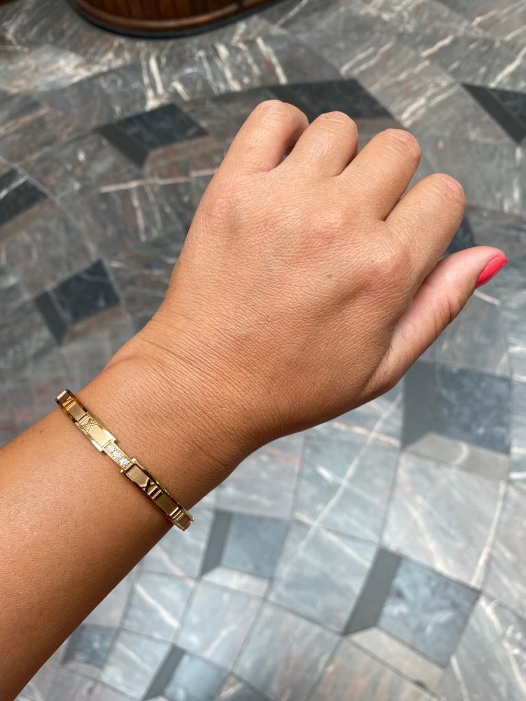 Tiffany and Co. 'Atlas' Diamond and Rose Gold Bracelet at 1stDibs
