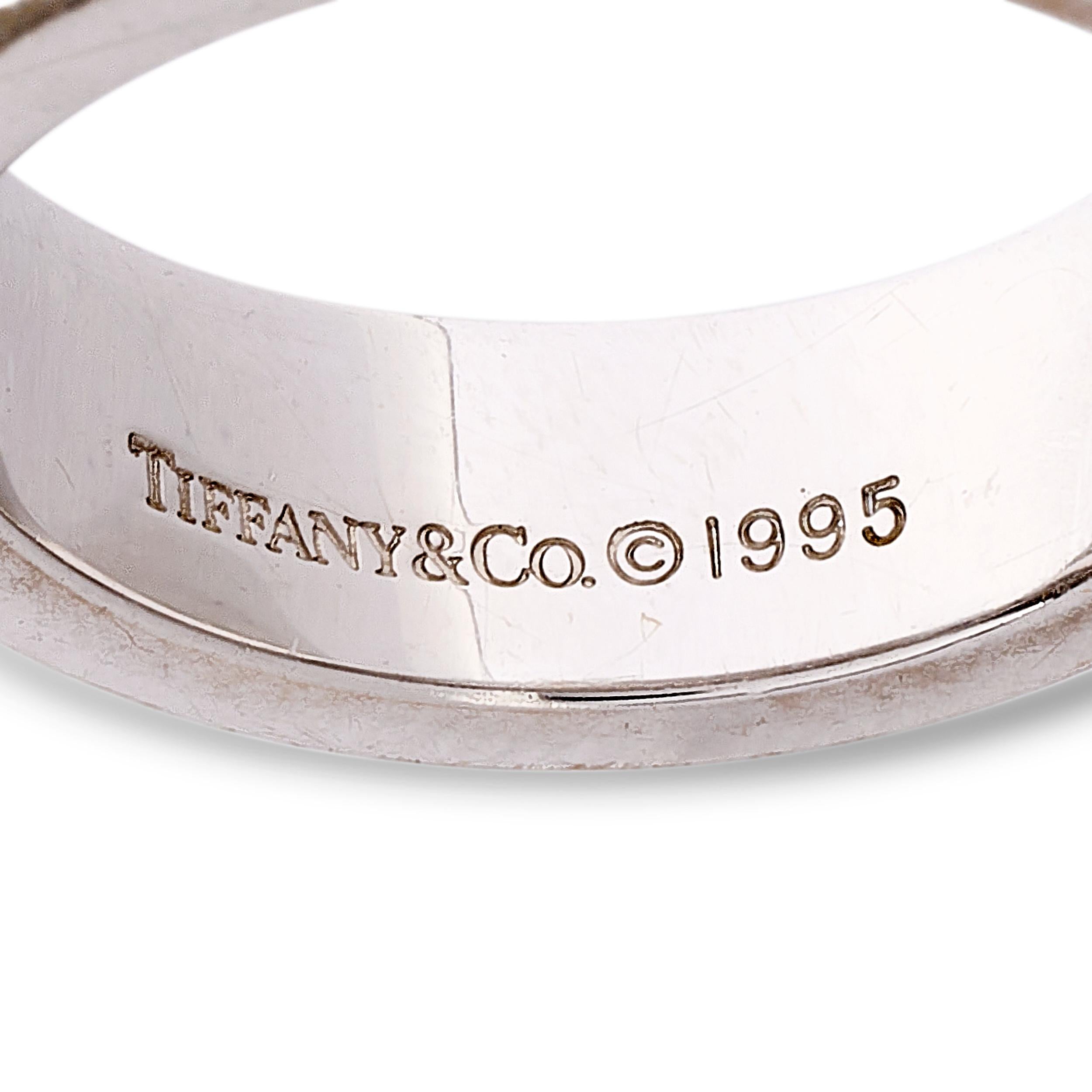 Round Cut Tiffany & Co. Atlas Diamond Band in 18k White Gold For Sale