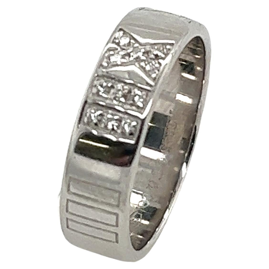 Tiffany & Co. Atlas Diamond Band Ring set in 18ct White Gold For Sale