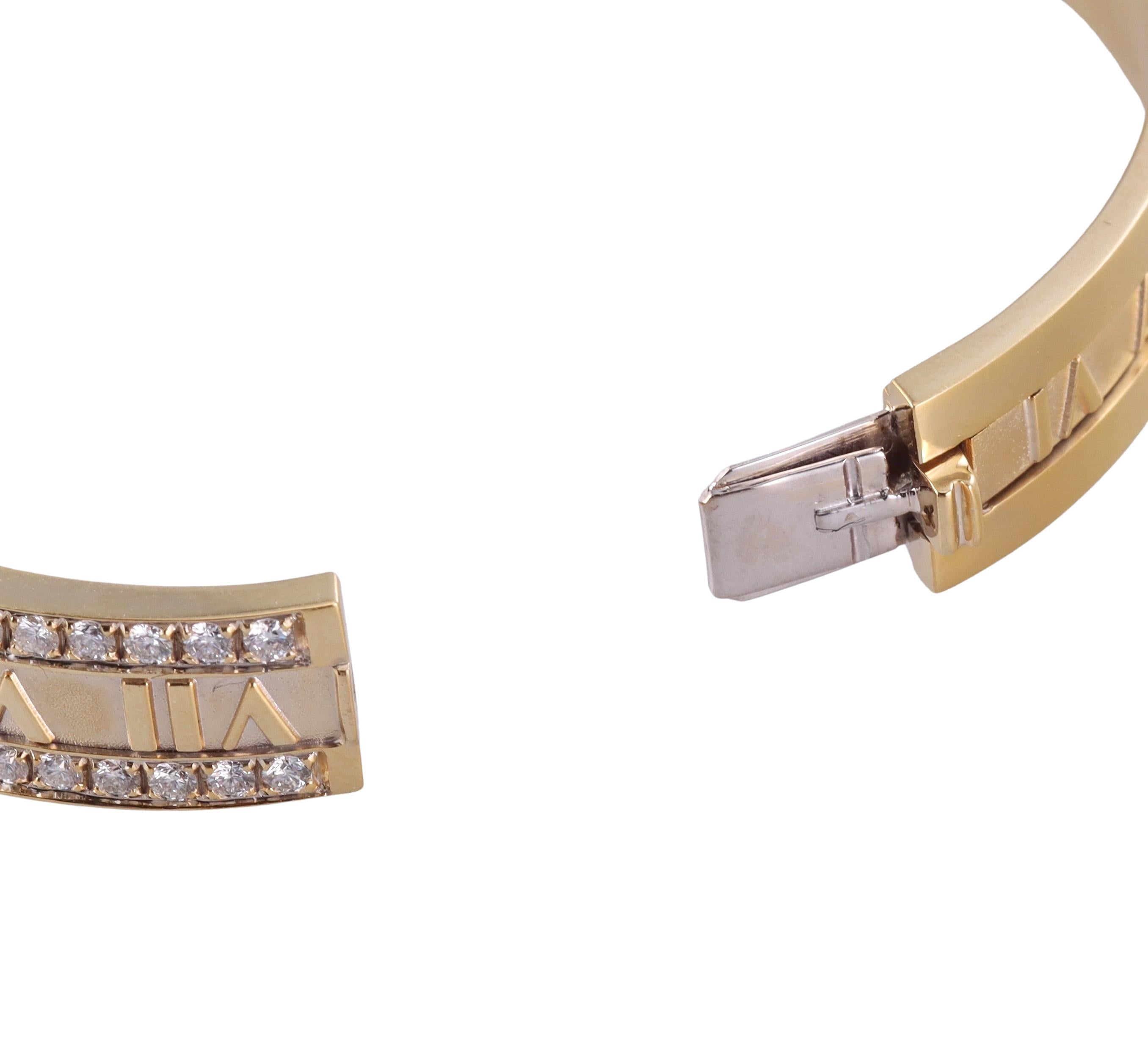 Women's Tiffany & Co Atlas Diamond Bangle Bracelet For Sale