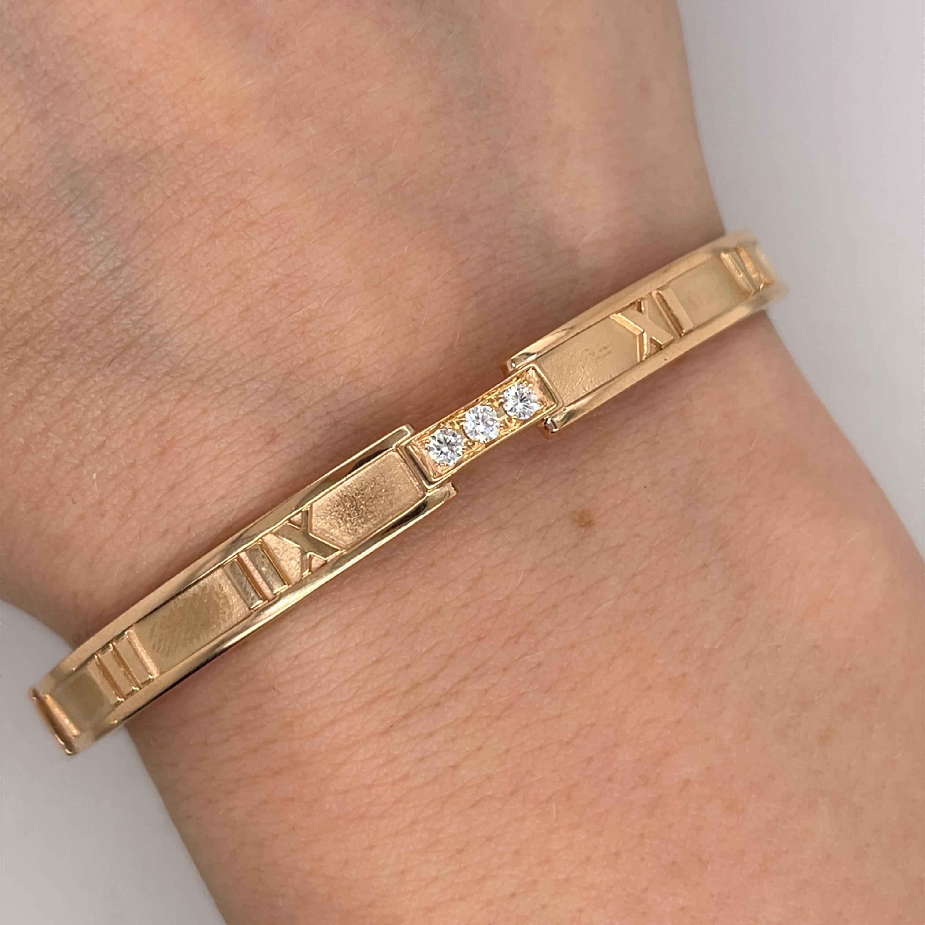 Tiffany & Co. Bracciale Atlas con diamanti e braccialetto in oro rosa 18 carati in vendita 2