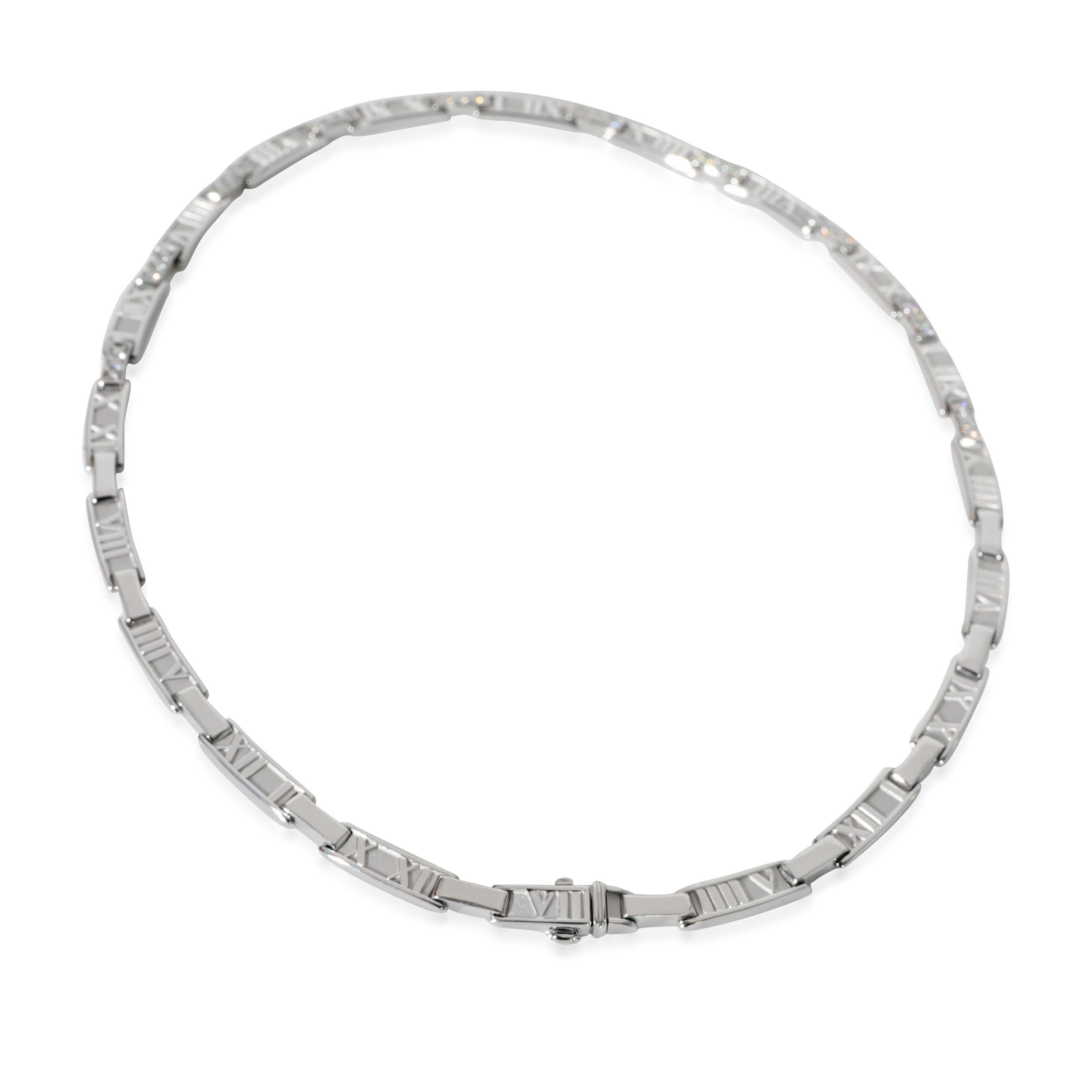 Tiffany & Co. Atlas Diamond Collar Necklace in 18k White Gold 1.5 Ctw In Excellent Condition In New York, NY