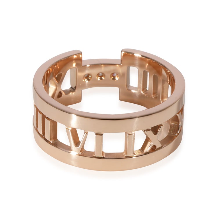 127357 Tiffany and Co. Atlas Diamond Fashion Ring in 18k Rose Gold 0.12 Ctw ...