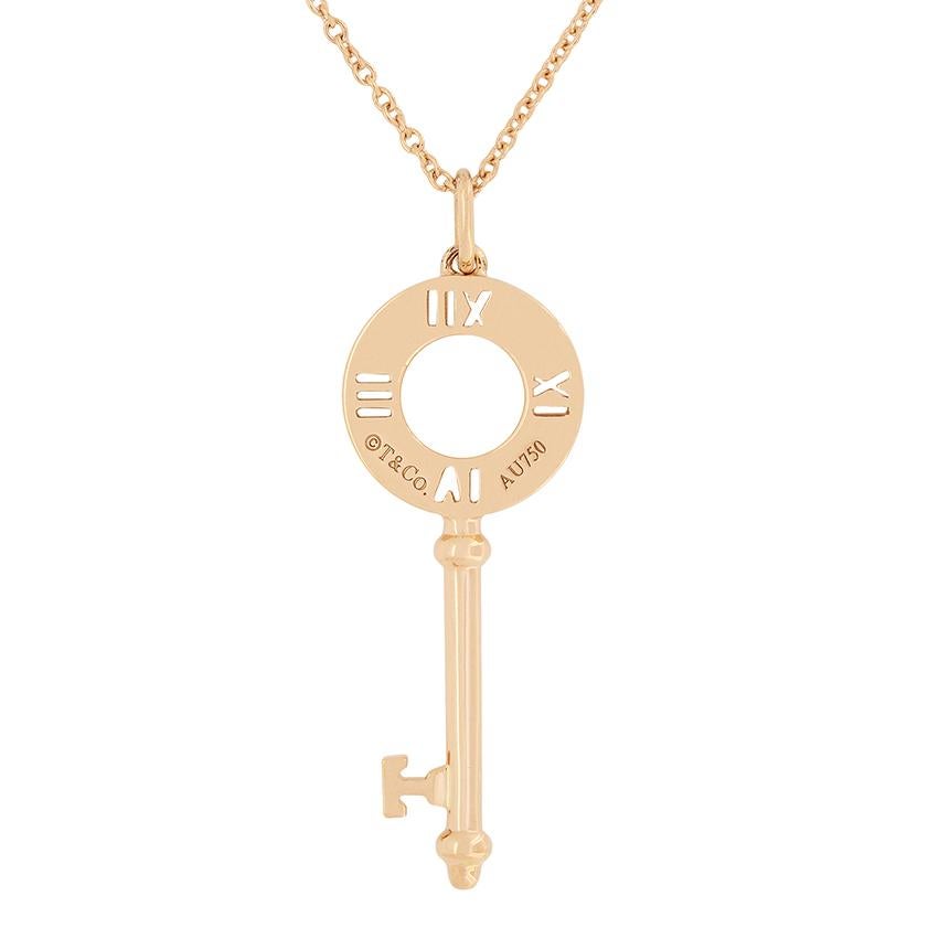 Brilliant Cut Tiffany & Co. ‘Atlas’ Diamond Key Pendant