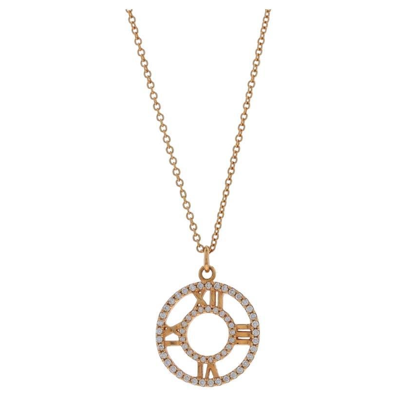 Tiffany & Co. Atlas Diamond Necklace 16" -Yellow Gold 18k Round Brilliant .22ctw