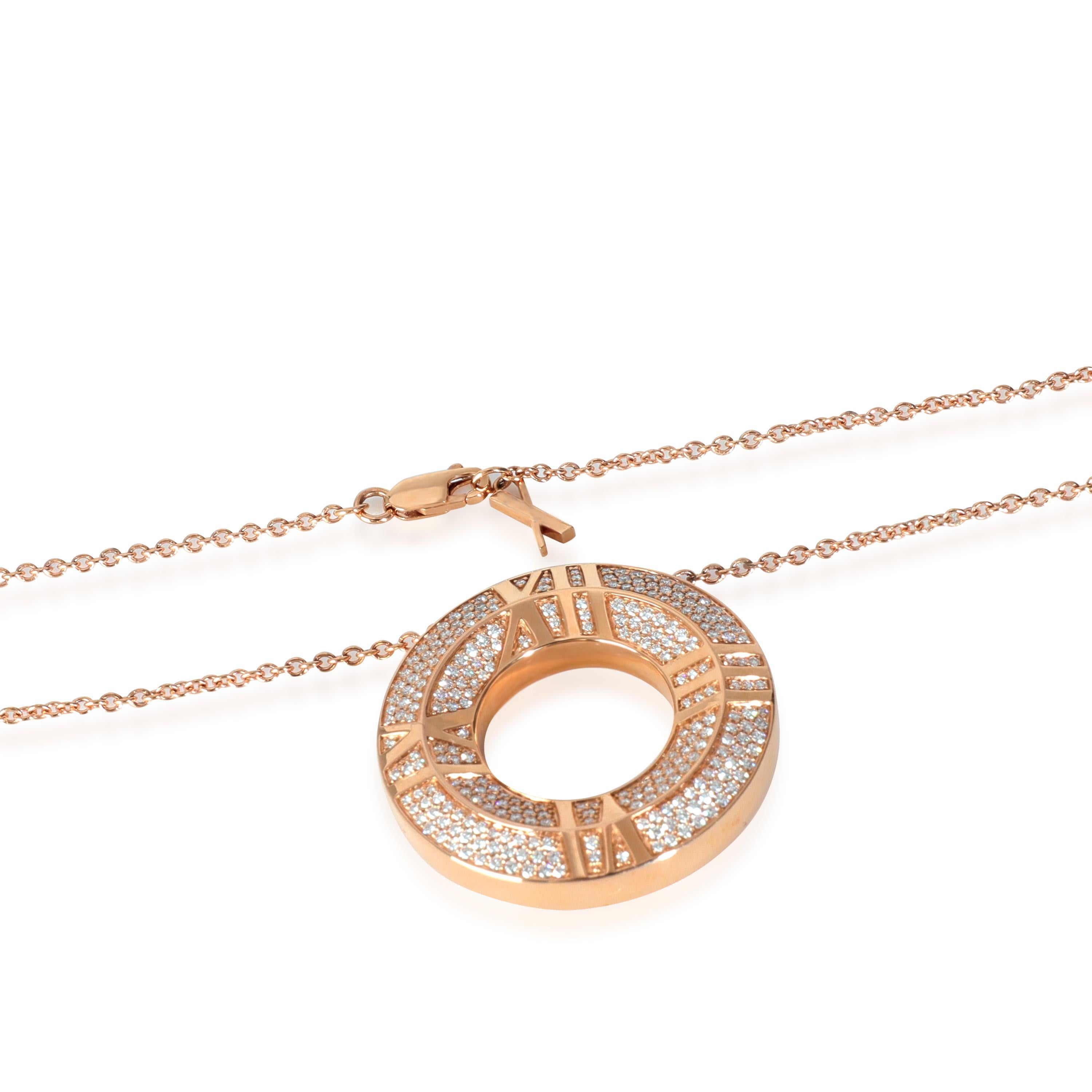 De las mujeres Tiffany & Co. Colgante de diamantes Atlas en oro rosa de 18k 0,57 CTW en venta