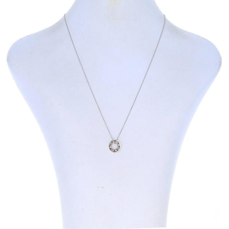 Round Cut Tiffany & Co. Atlas Diamond Pendant Necklace 16