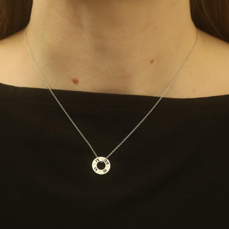 Tiffany & Co. Atlas Diamond Pendant Necklace 16