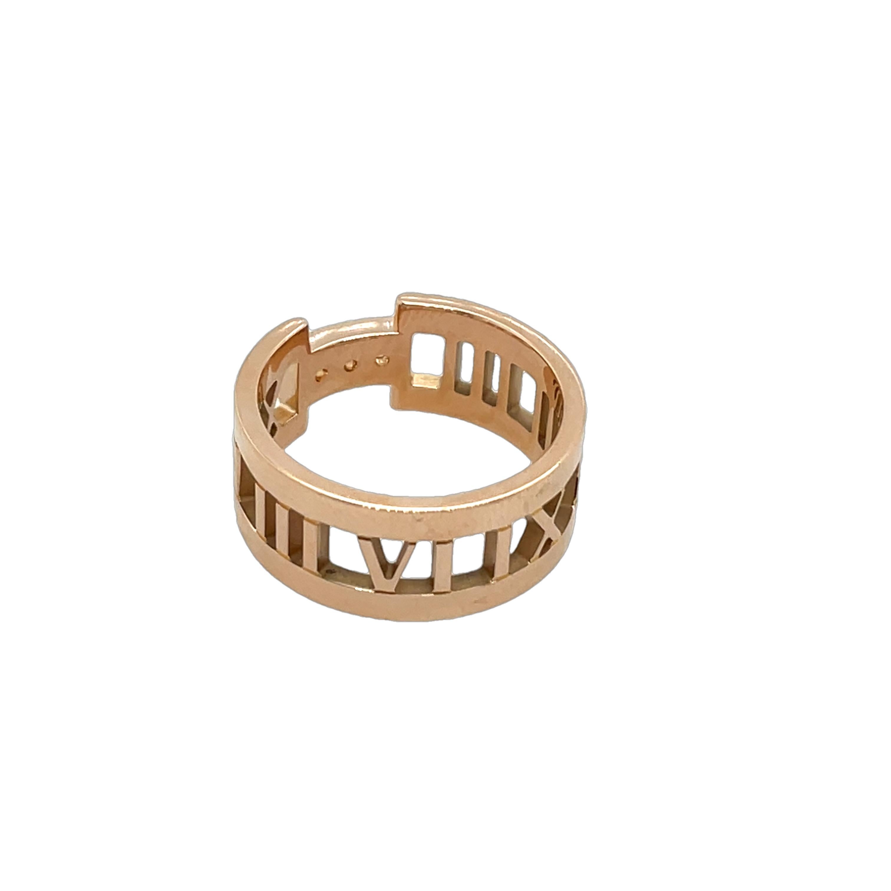 Tiffany & Co. Atlas Diamantring aus 18 Karat Roségold mit Diamanten (Rundschliff)