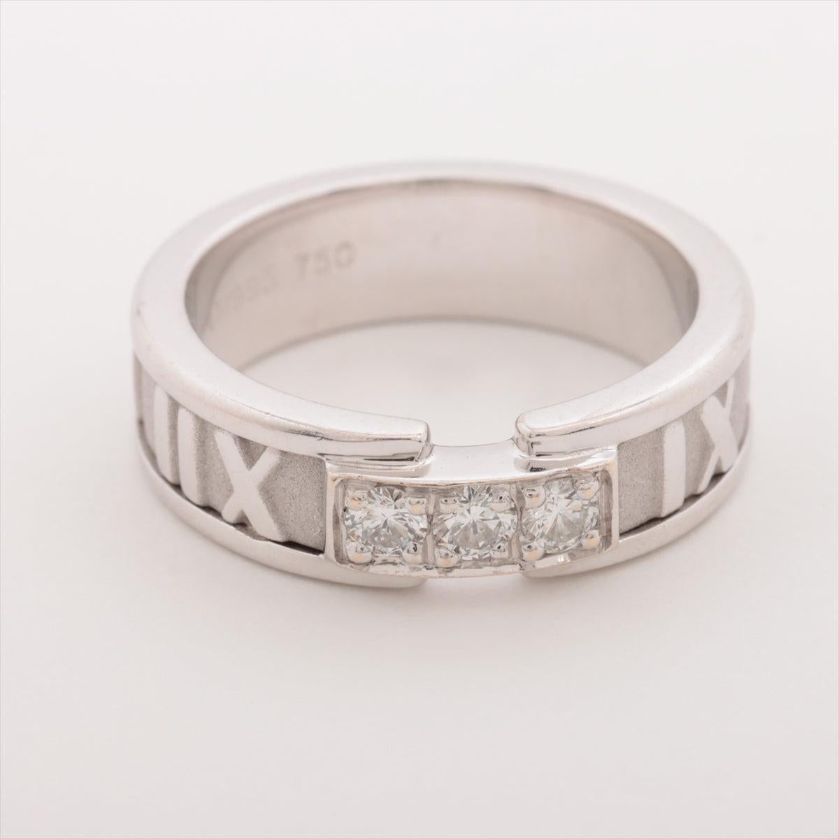 Tiffany & Co. Atlas Diamond Ring White Gold In Good Condition For Sale In Humacao, PR