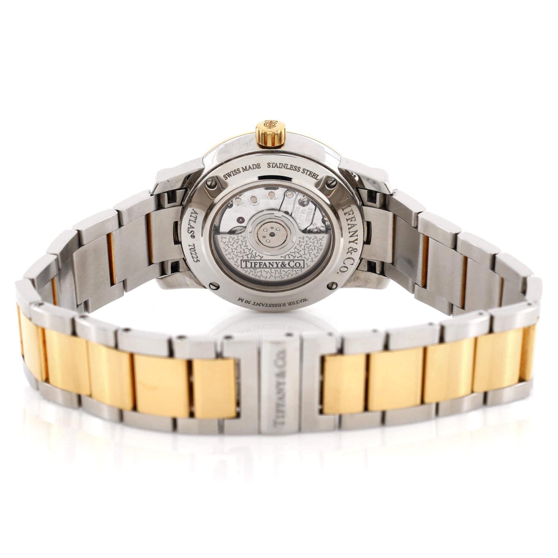 Tiffany & Co. Atlas Dome Automatic Watch Yellow Gold and Stainless Steel 29 1
