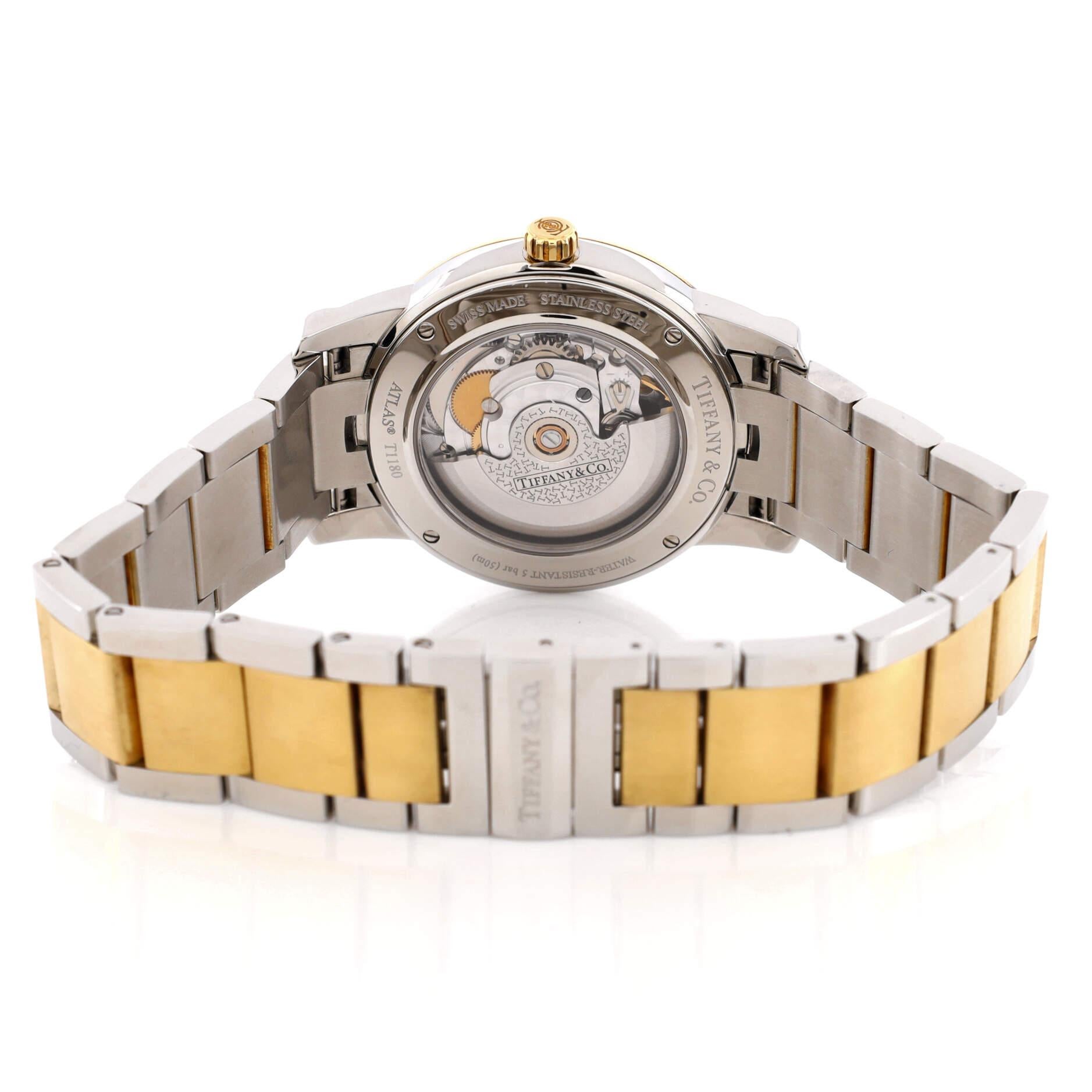 Tiffany & Co. Atlas Dome Automatic Watch Yellow Gold and Stainless Steel 38 2