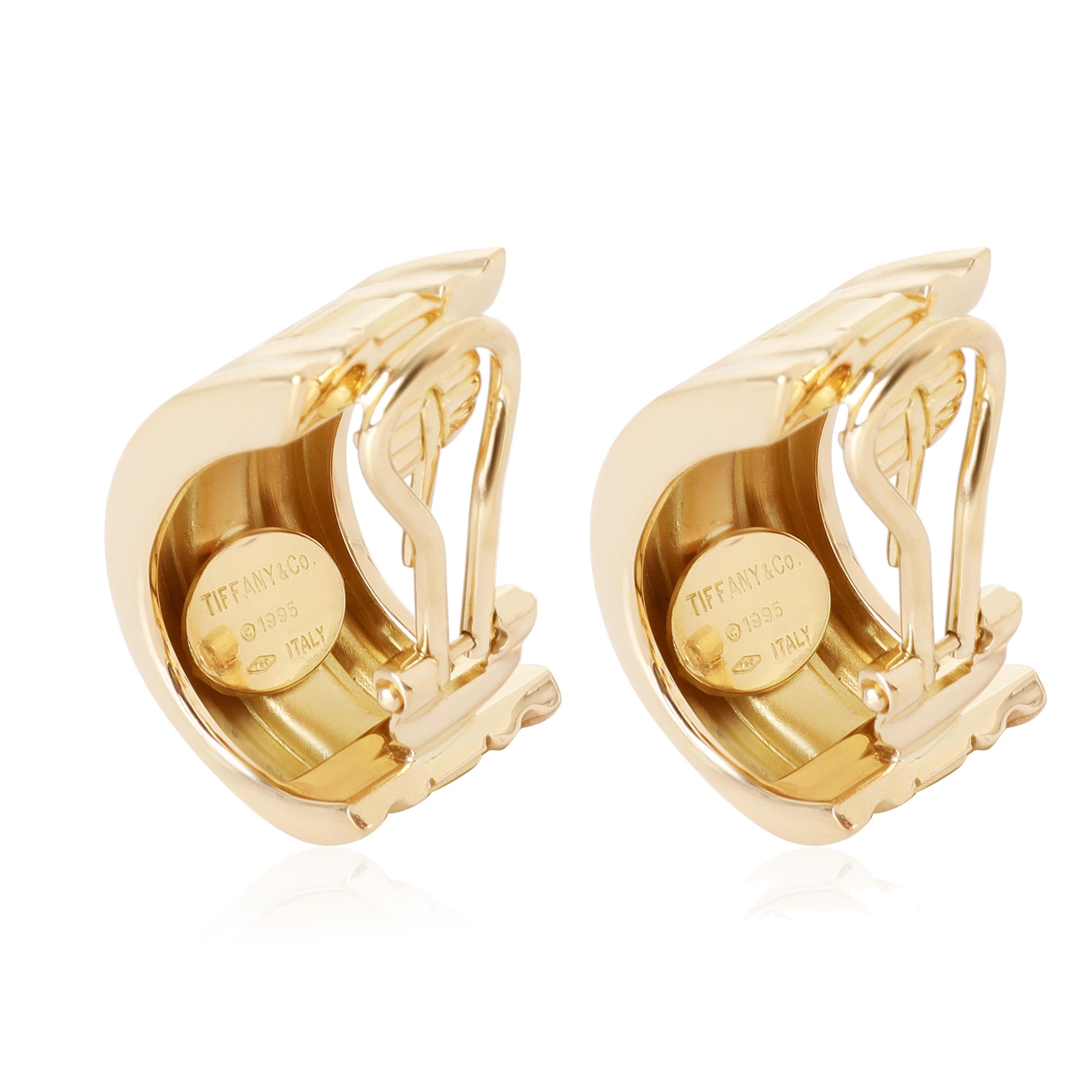 Tiffany & Co. Atlas Earrings in 18k Yellow Gold In Excellent Condition In New York, NY