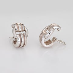 Tiffany & Co Atlas Earrings Vintage 1995 Sterling Silver Signed Jewelry Clip on