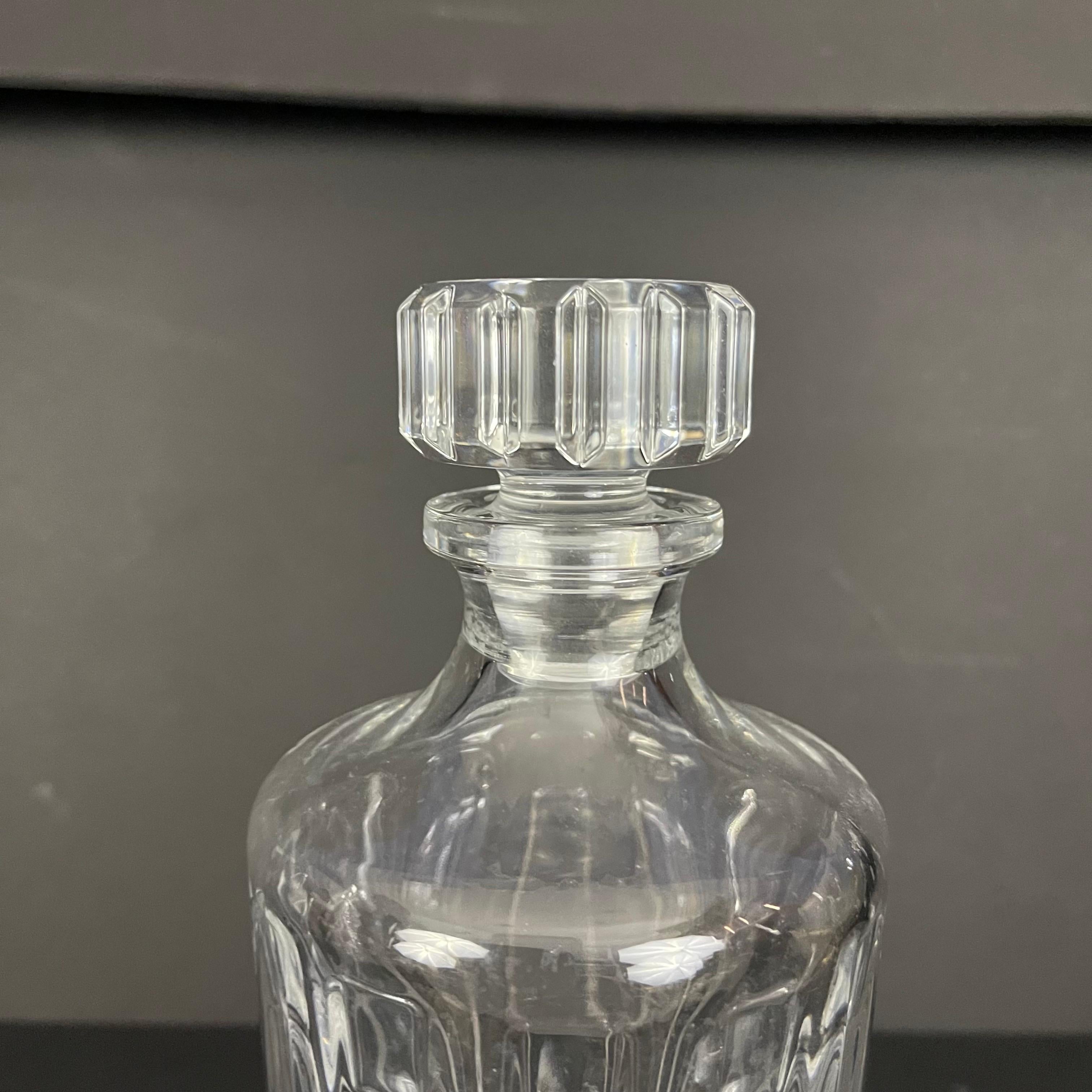 Tiffany & Co. ‘Atlas’ Faceted Crystal Glass Decanter & Stopper For Sale 6