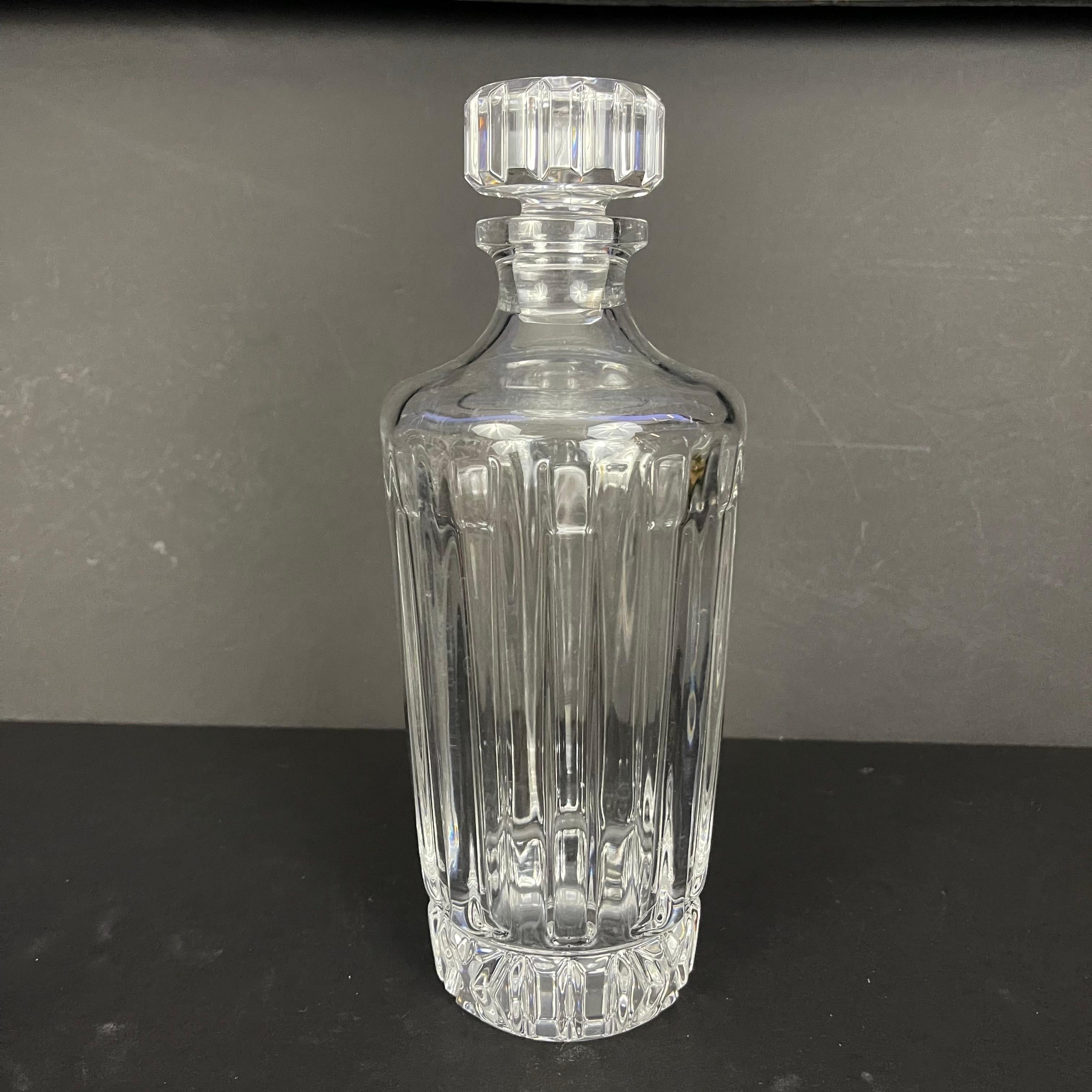 Tiffany & Co. ‘Atlas’ Faceted Crystal Glass Decanter & Stopper For Sale 1