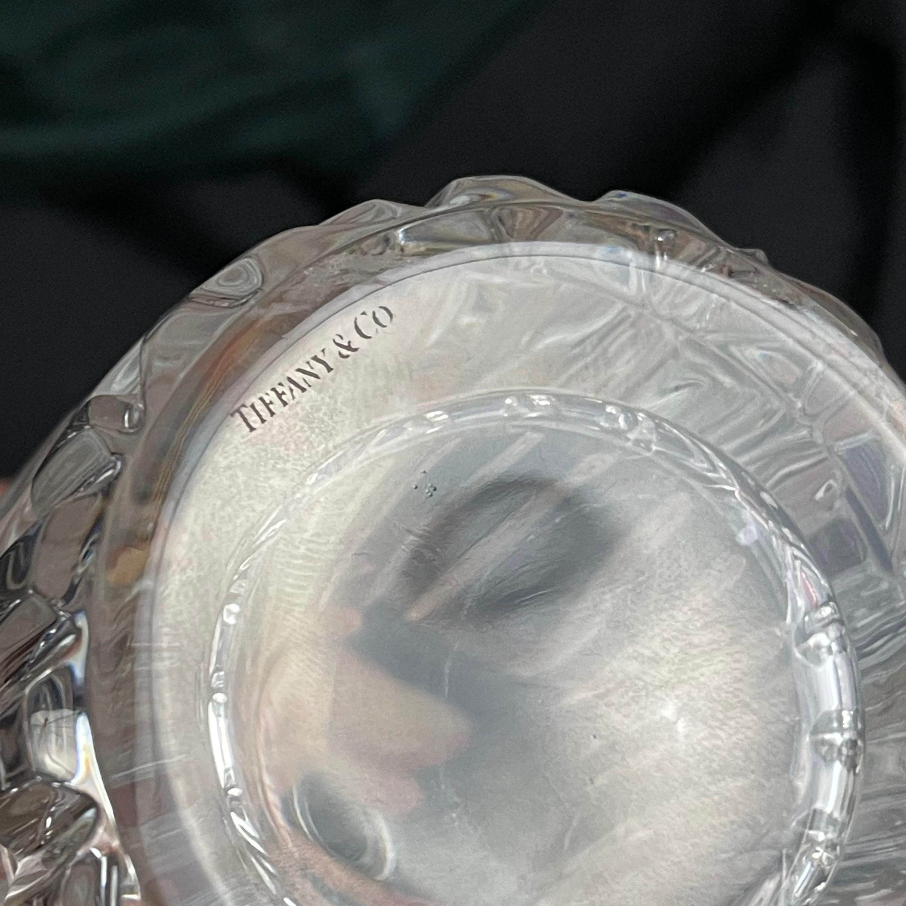 Tiffany & Co. ‘Atlas’ Faceted Crystal Glass Decanter & Stopper For Sale 3