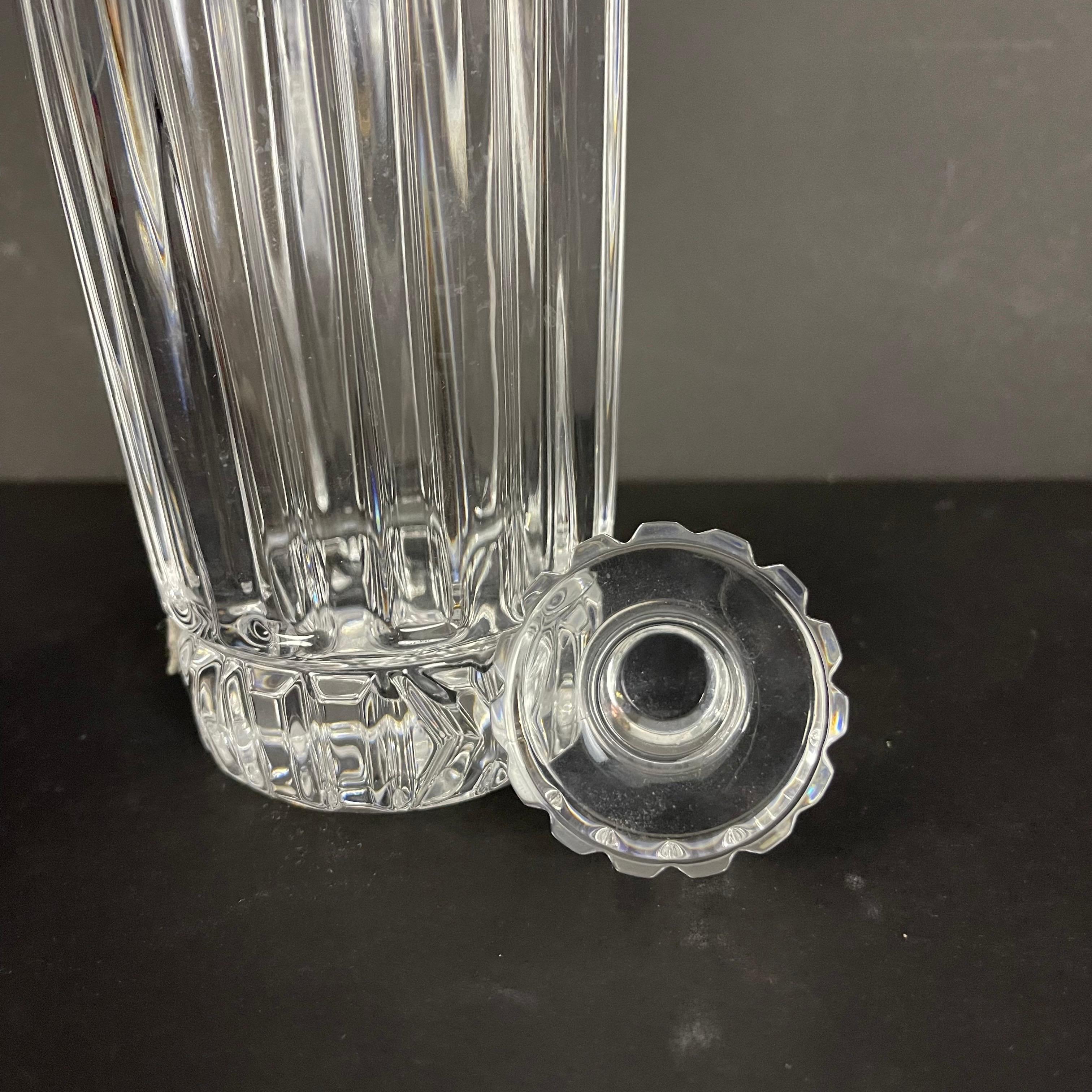 Tiffany & Co. ‘Atlas’ Faceted Crystal Glass Decanter & Stopper For Sale 4