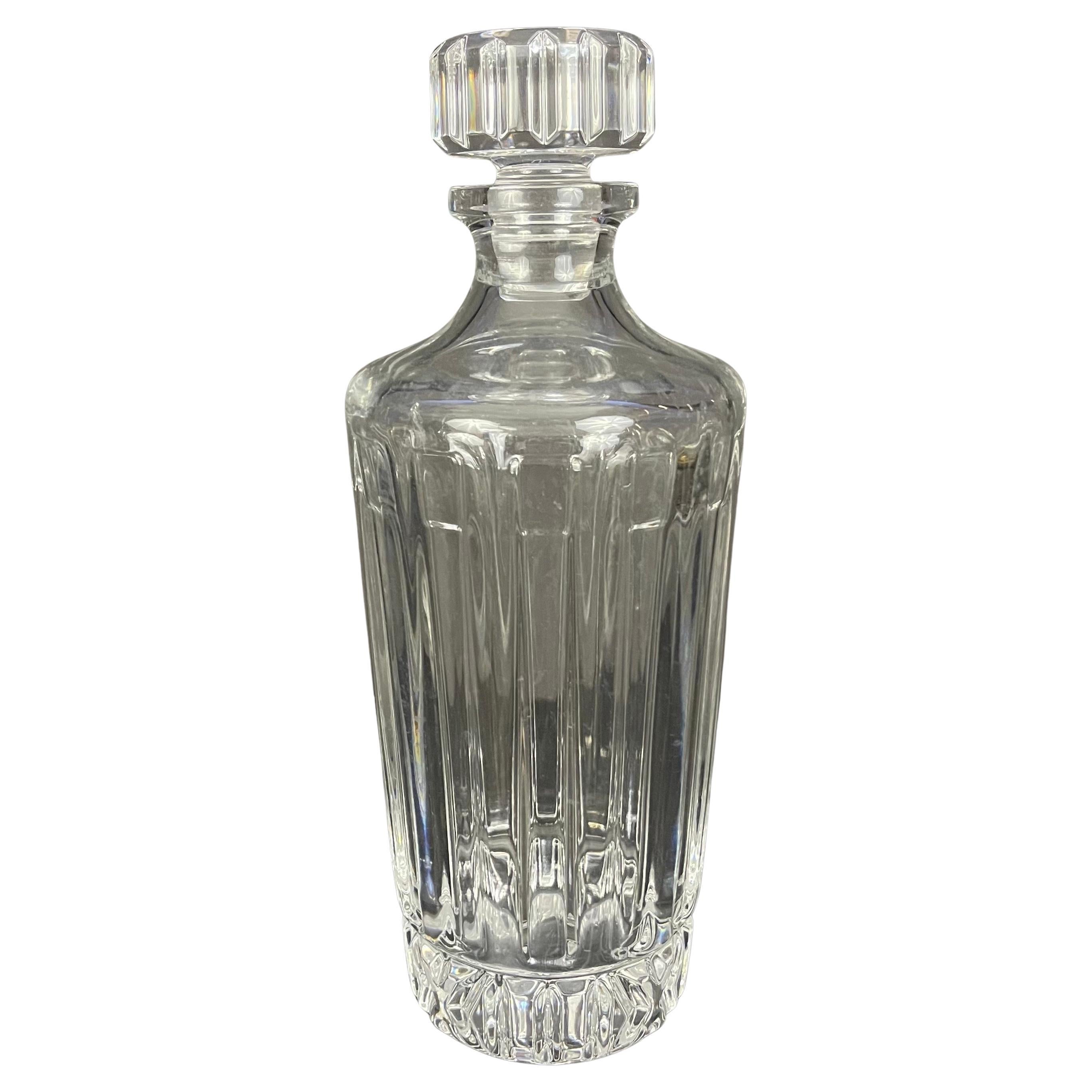 Tiffany & Co. ‘Atlas’ Faceted Crystal Glass Decanter & Stopper For Sale