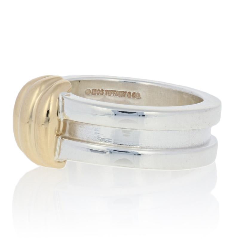 Tiffany & Co. Atlas Groove Ring, Silver & 18k Yellow Gold Statement 2