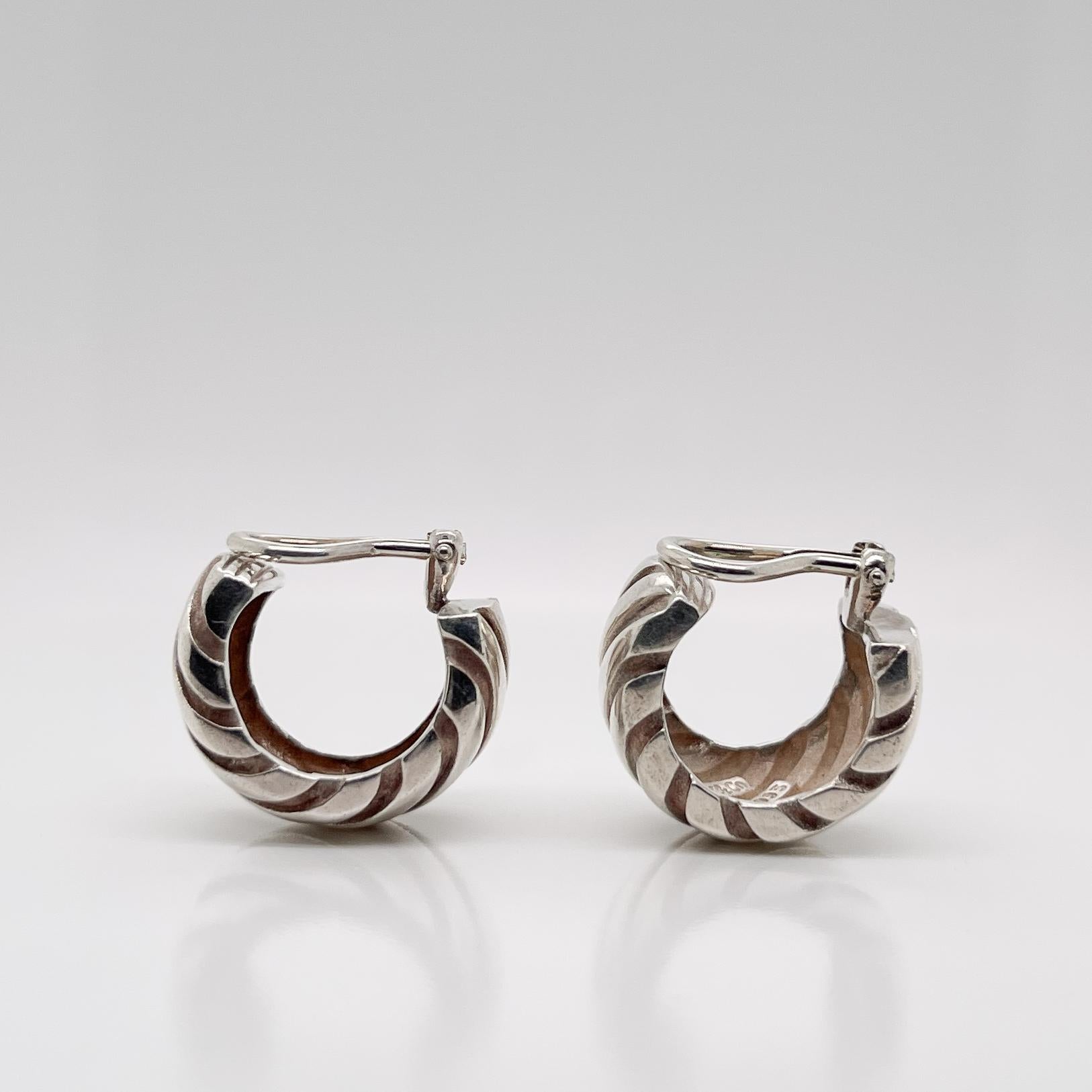 Tiffany and Co. Atlas Groove Stripe Sterling Silver Clip-On Earrings at ...