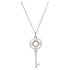 Louis Vuitton 18k White Gold Diamond Lock and Keys Pendant Necklace at  1stDibs