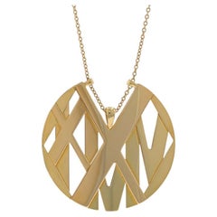 Tiffany & Co. Atlas Large Disc Pendant Necklace 36 1/4" - Yellow Gold 18k