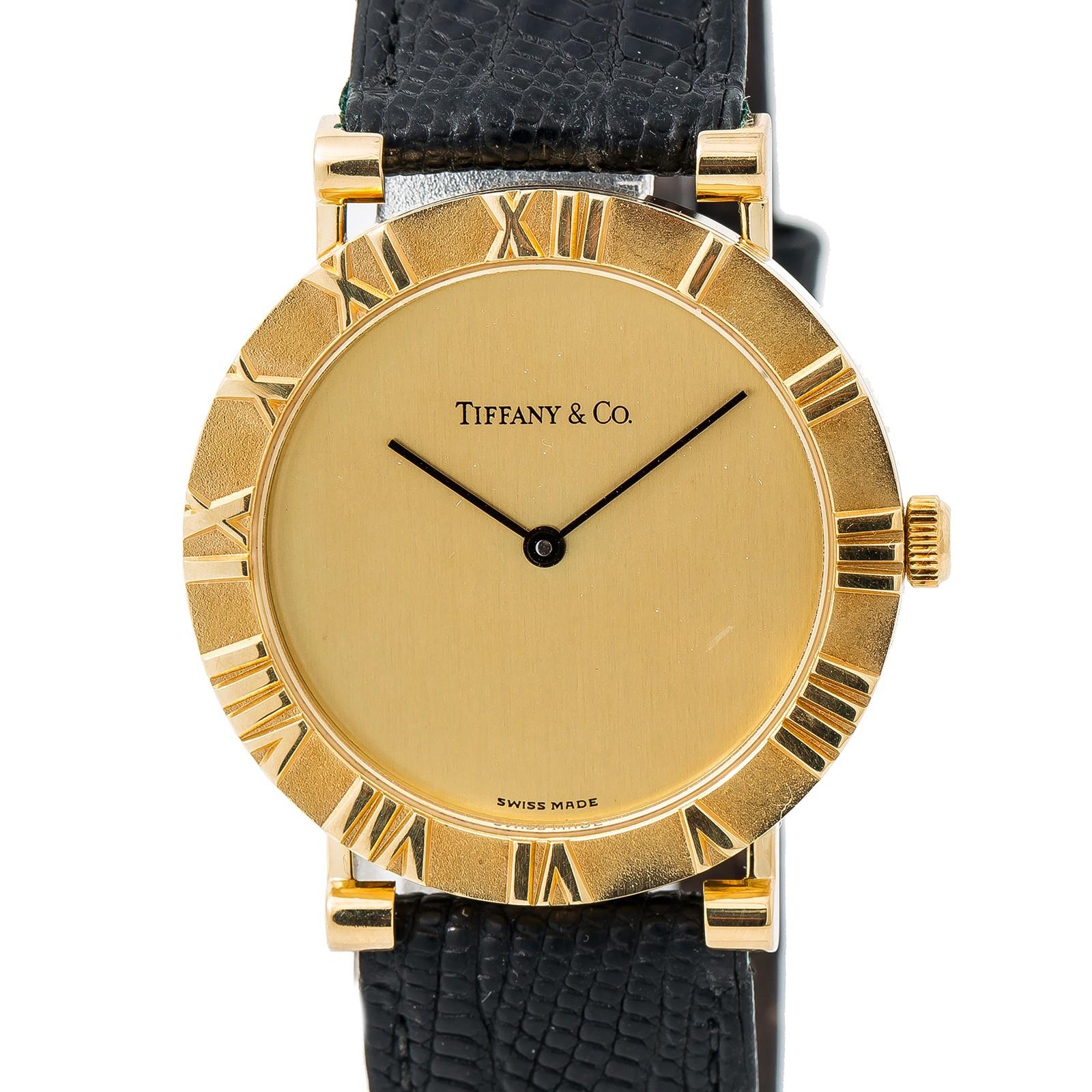 Tiffany atlas 18k on sale gold watch