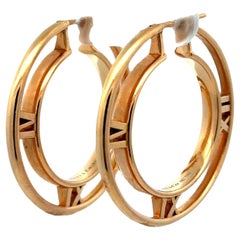 Tiffany & Co. Atlas Medallion 18 Karat Rose Gold Hoop Earrings