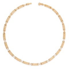 Tiffany & Co Atlas Necklace 18k Gold & Diamonds Roman Numerals
