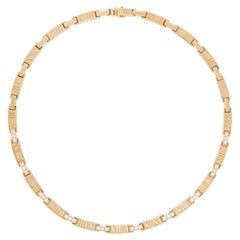 Tiffany & Co Atlas Necklace 18k Gold & Diamonds Roman Numerals