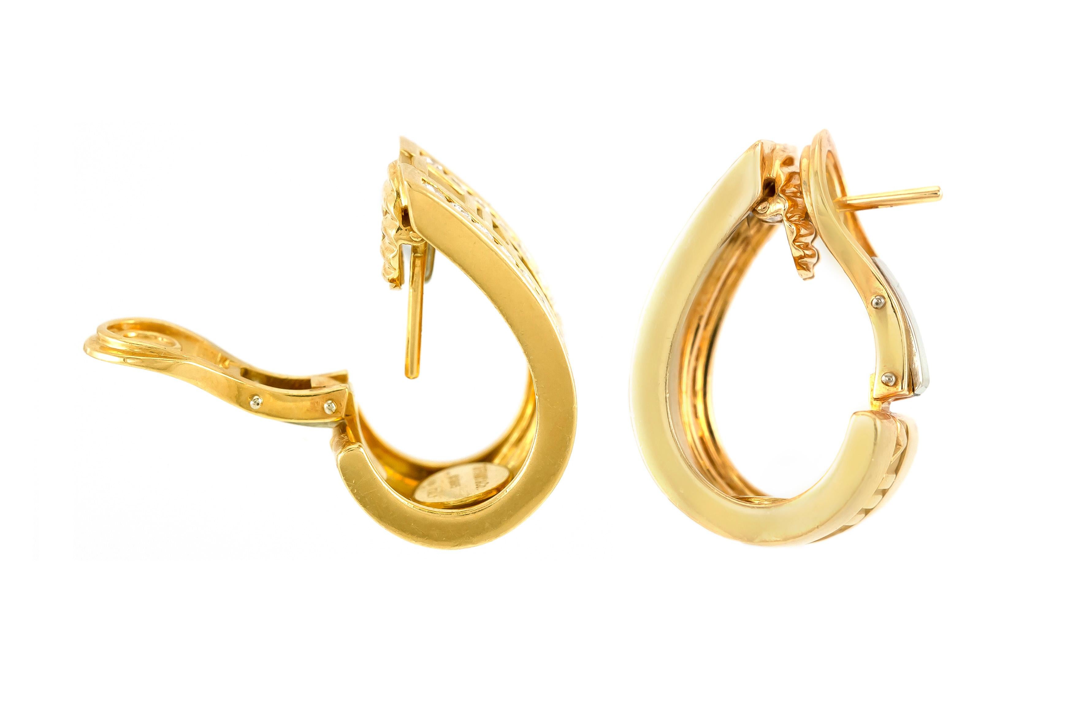 Taille ronde Tiffany & Co. Boucles d'oreilles Atlas chiffres avec diamants en vente