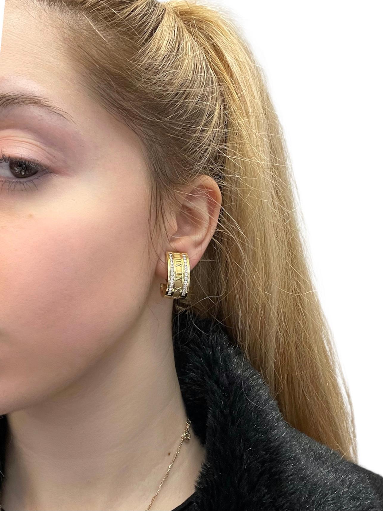Tiffany & Co. Boucles d'oreilles Atlas chiffres avec diamants Pour femmes en vente