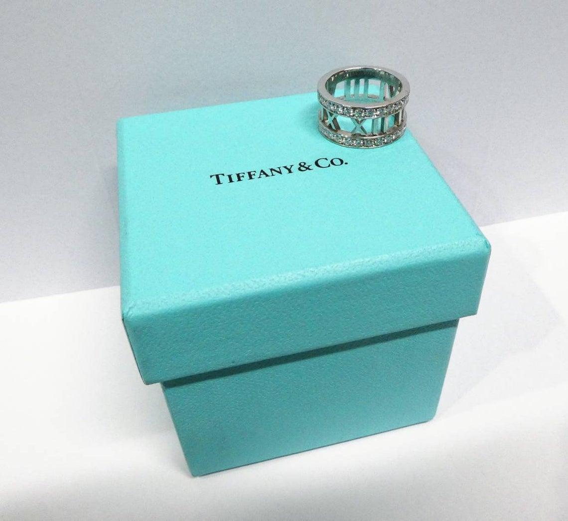 Tiffany & Co. Atlas Open 18 Karat White Gold Diamond Band Ring 3