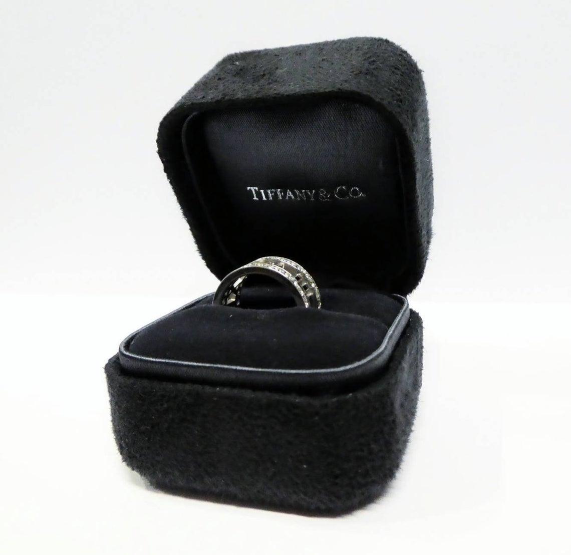 Tiffany & Co. Atlas Open 18 Karat White Gold Diamond Band Ring 4