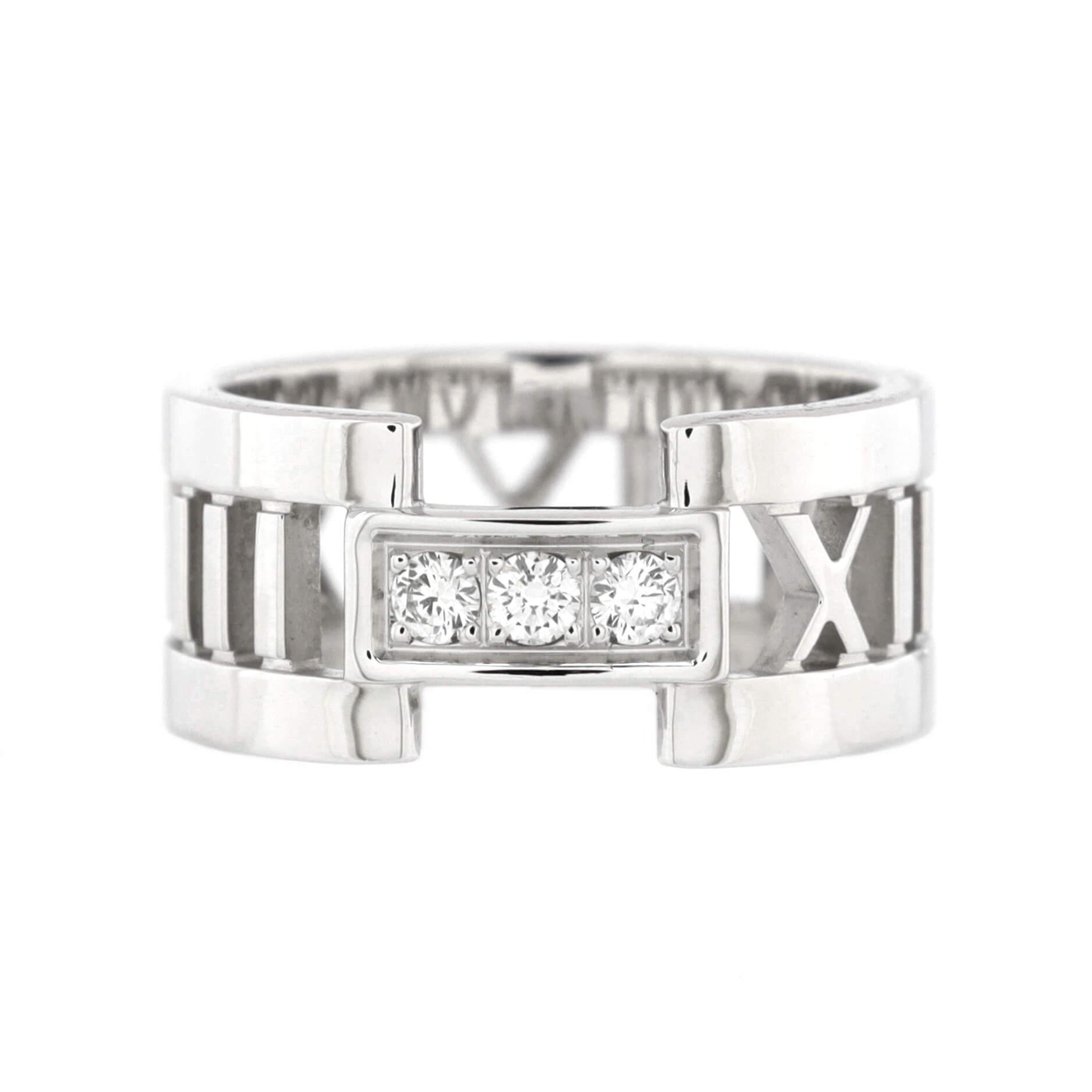 Condition: Great. Minor wear throughout.
Accessories: No Accessories
Measurements: Size: 5.25 - 50, Width: 8.50 mm
Designer: Tiffany & Co.
Model: Atlas Open Band Ring 18K White Gold and Diamonds
Exterior Color: White Gold
Item Number: 217943/7