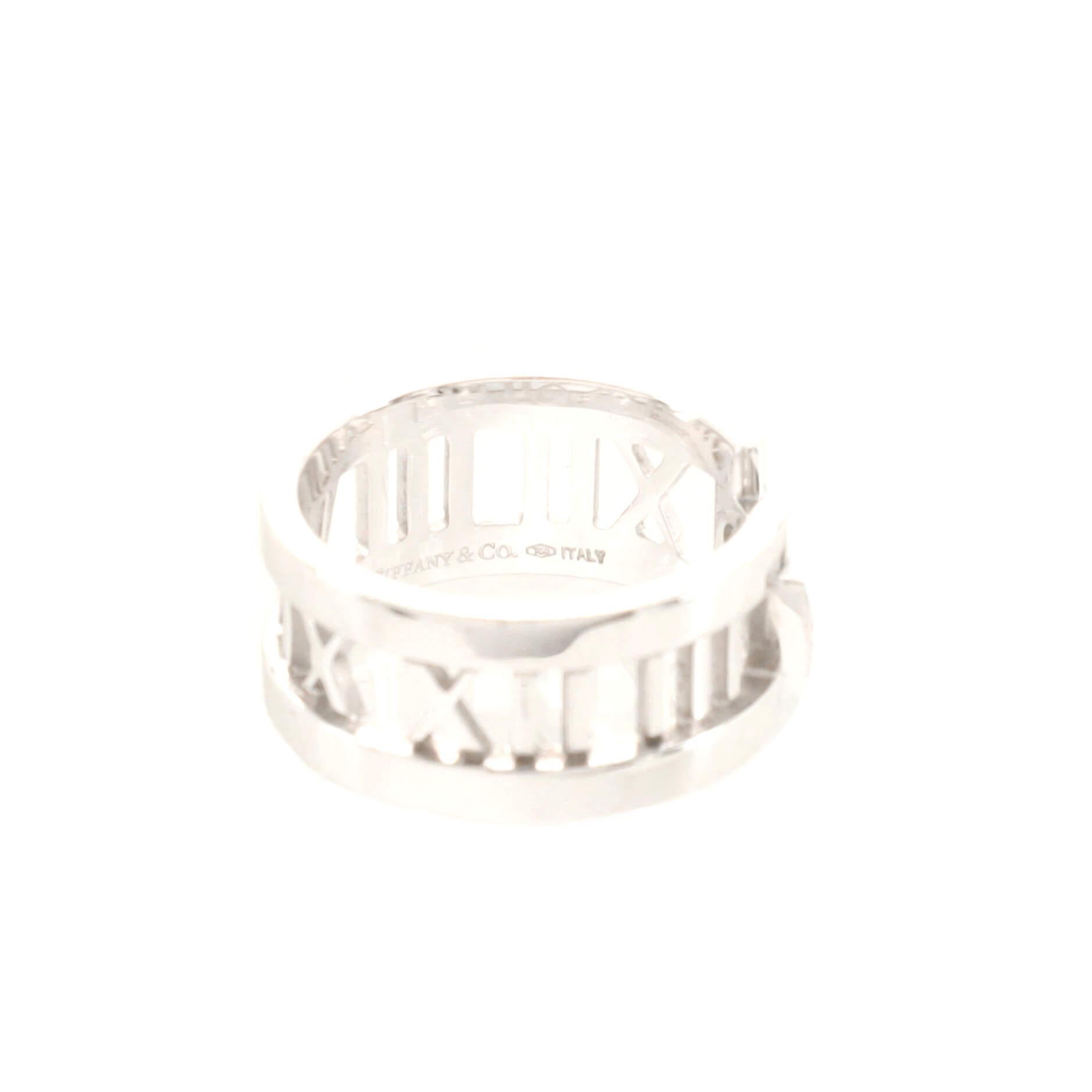 Tiffany & Co. Atlas Open Band Ring 18k White Gold and Diamonds 1