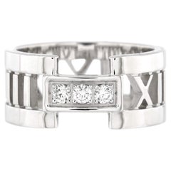 Tiffany & Co. Atlas Open Band Ring 18K White Gold and Diamonds